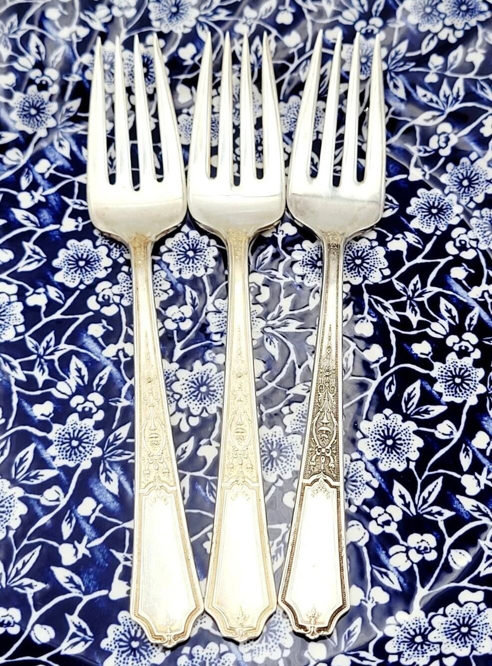 1847 Rogers Bros Ancestral Silverplate Set of 3 Salad Fork Discontinued